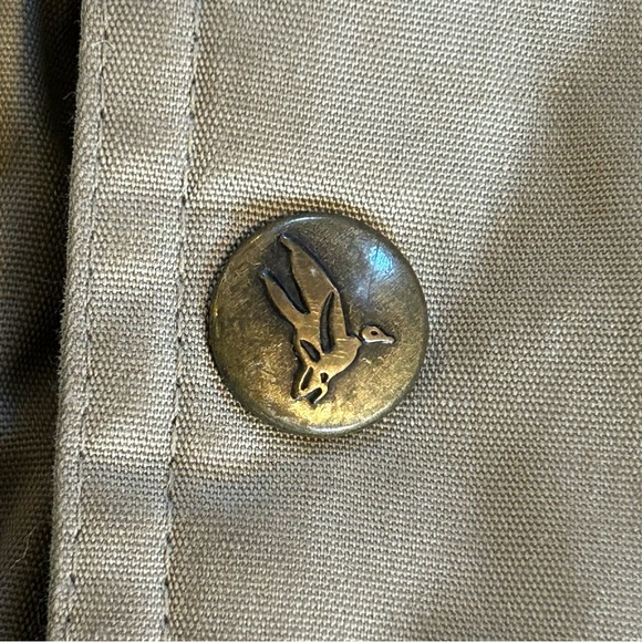 90s Duck Hunting Hooded Jacket Winter Coat Beige Vintage Medium - Picture 7 of 9